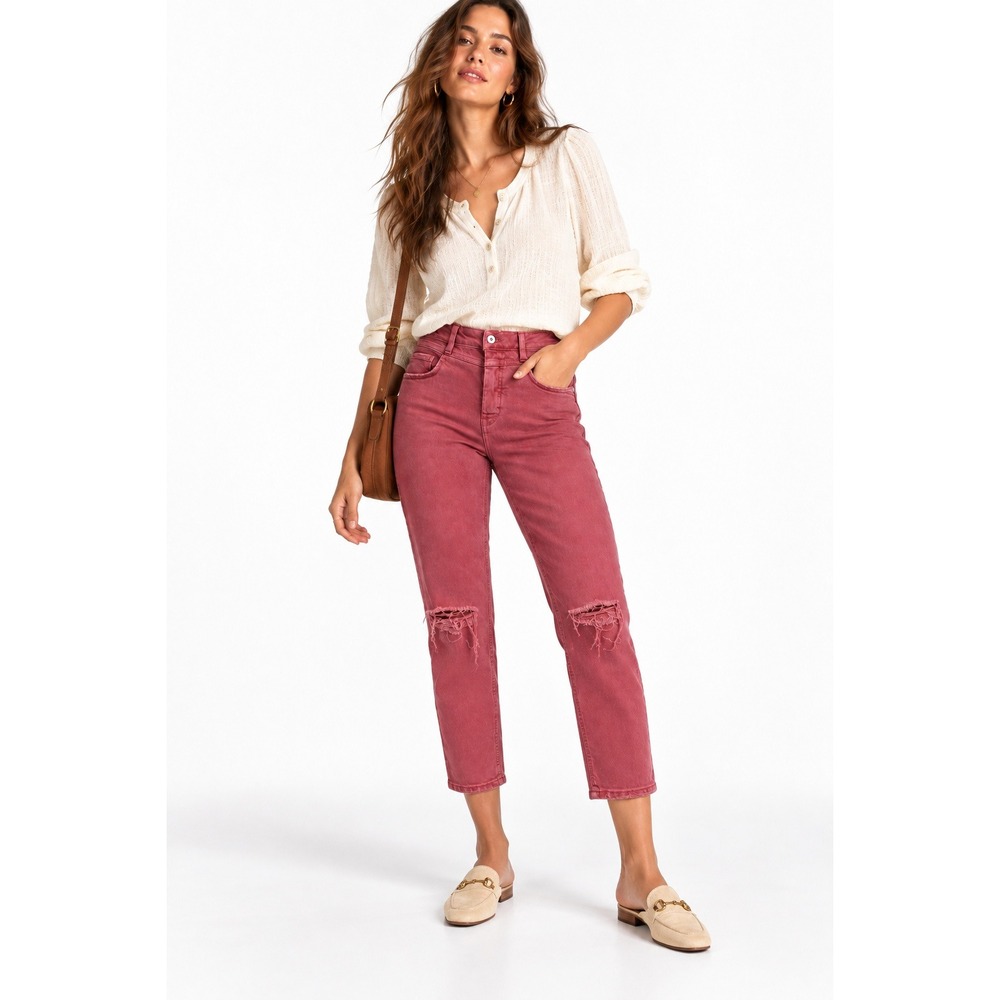 Anthropologie Pilcro and the Letterpress High Rise Slim Distressed Jeans 29